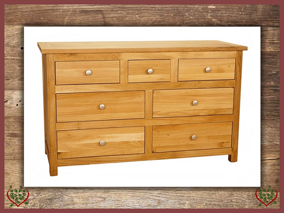 ELEGANCE OAK CHEST – 7 DRAWERS | Paul Martyn Furniture UK