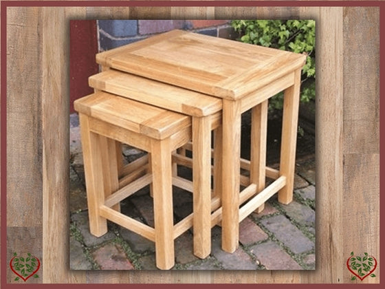 MATLOCK OAK NEST OF TABLES | Paul Martyn Furniture UK