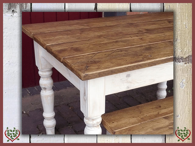 RECLAIMED TIMBER FARMHOUSE TABLE | PAINTED RUSTIQUE - Paul Martyn Furniture