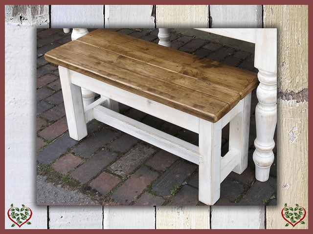 FARMHOUSE BENCH - RECLAIMED TIMBER  | PAINTED RUSTIQUE - Paul Martyn Furniture