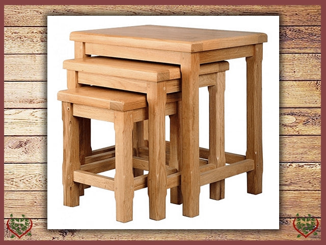 COUNTRY OAK NEST OF TABLES | Paul Martyn Furniture UK